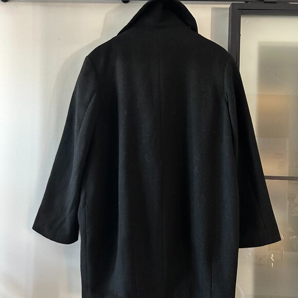 H&M Black Wool Coat with Large Collar - Size M/L - Great Condition - Picture 2 of 2